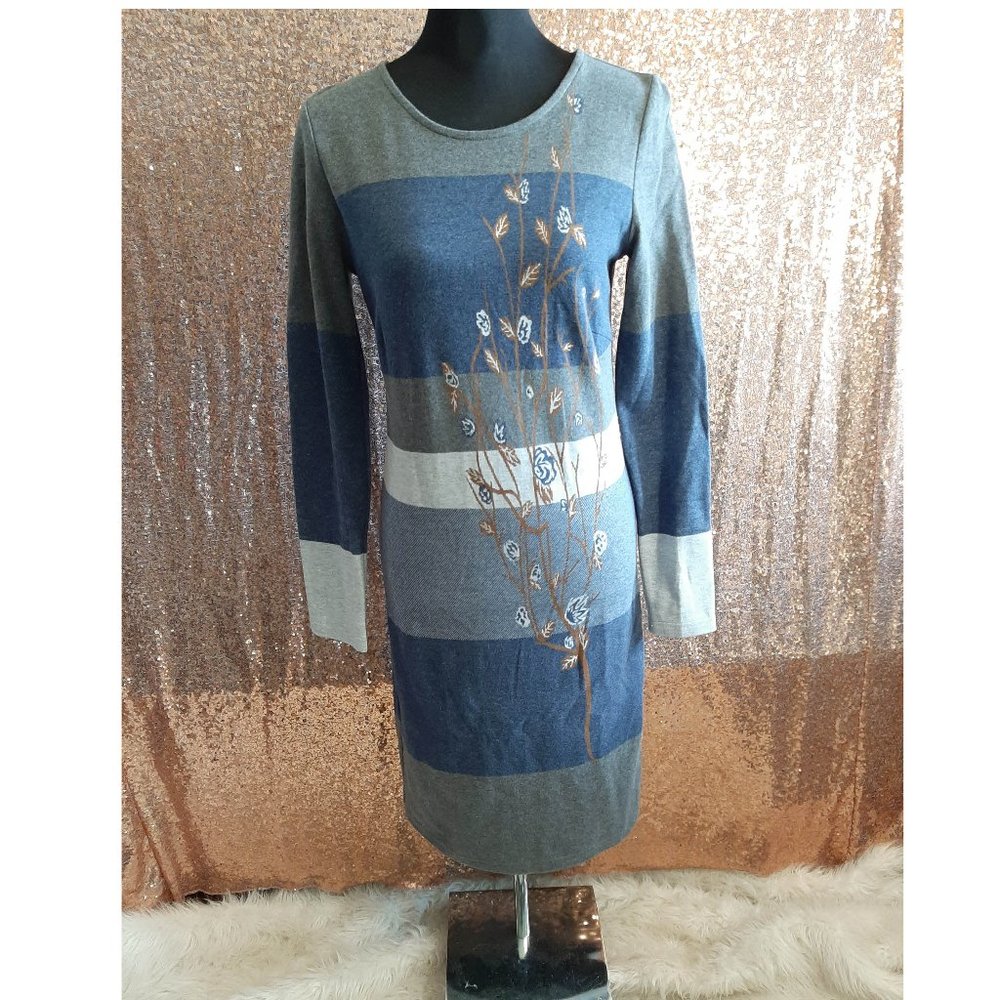 Cream Clothing Lisa Flower Long Sleeve Sweater Dress Size S